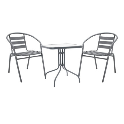 Watson-Tade pakoworld dining table anthracite metal-glass 70x70x70cm