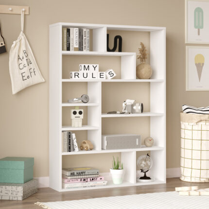 Bookcase Decora pakoworld in white shade 90x22x123.6cm
