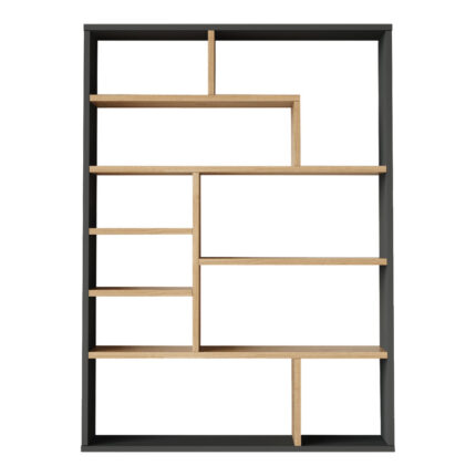 Bookcase Decora pakoworld in natural-anthracite shade 90x22x123.6cm