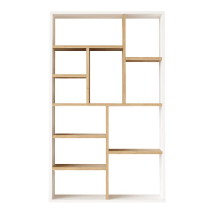 Bookcase Boteca 10-seater pakoworld in natural-white shade 75x22x123.6cm