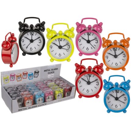 Alarm Clock Mini Metal 6x4cm In 6 Colors