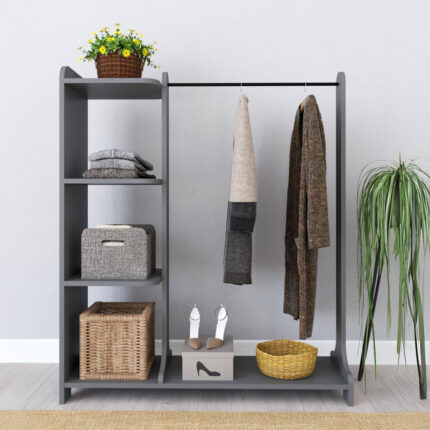 Renesme pakoworld entrance furniture in anthracite shade 106x45x128cm