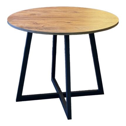 Sarah pakoworld table in natural shade with black metal frame Φ90x75cm