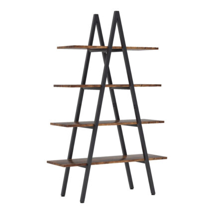 Naroki pakoworld bookcase metal black with walnut shade 90x30x155cm
