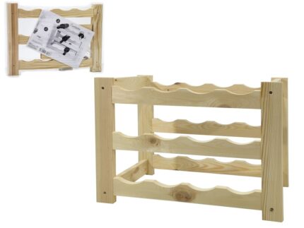 Bottle holder 12 Positions Natural wood 49x23x36cm