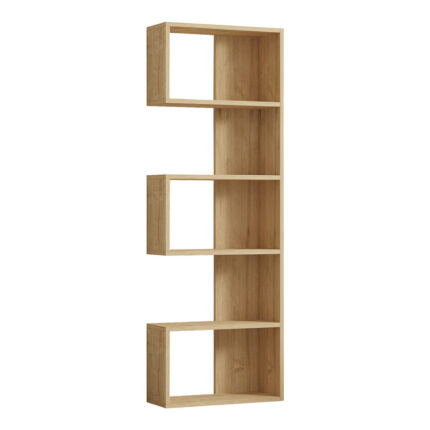 Cascade pakoworld bookcase in oak shade 51.8x22x150cm
