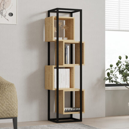 Gridur pakoworld bookcase in oak shade 44x29x140cm