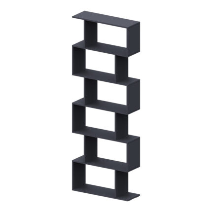 Bookcase Sezen pakoworld  in dark grey color 70x24x191.5cm