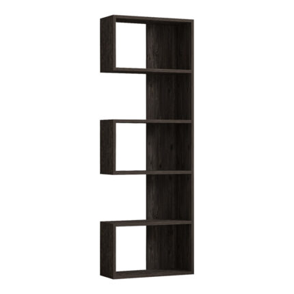 Cascade pakoworld bookcase in dark walnut shade 51.8x22x150cm