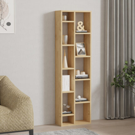Minicu pakoworld bookcase in oak shade 44.4x19.6x150cm