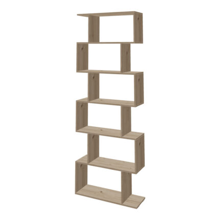 Bookcase Sezen pakoworld in oak color 70x24x191.5cm