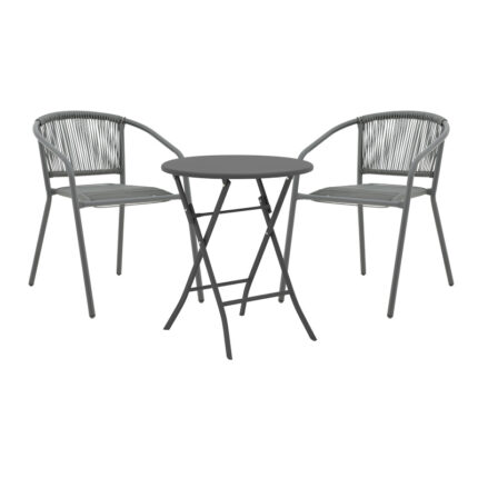 Albero-Lindaria pakoworld folding metal dining table in anthracite shade D60x70cm