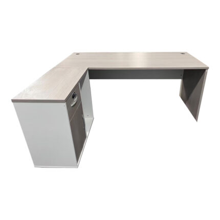 Professional work corner desk Armadi pakoworld in sonoma-white 180x80x75cm