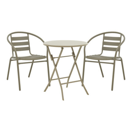 Albero-Tade pakoworld metal dining table in champagne shade D60x70cm