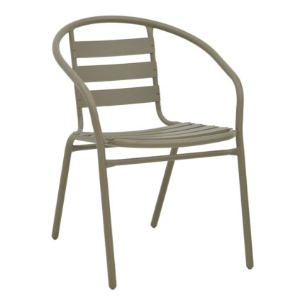 Albero-Tade pakoworld metal dining table in champagne shade D60x70cm
