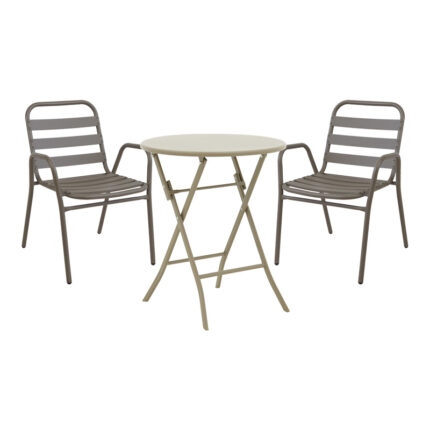 Albero-Sussie pakoworld metal dining table in champagne shade D60x70cm
