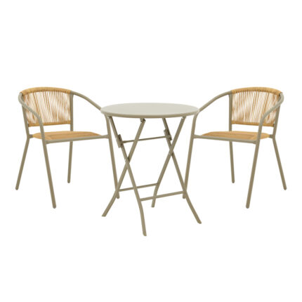 Albero-Lindaria pakoworld metal dining table in champagne shade D60x70cm