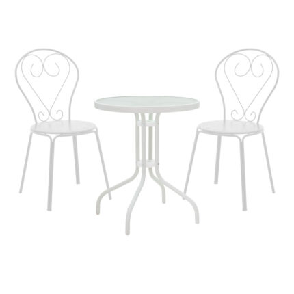 Watson-Chari pakoworld dining set 3pcs metal in white shade