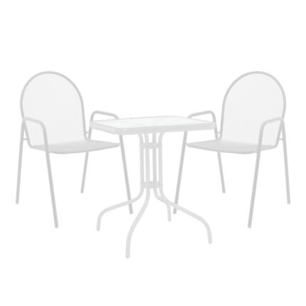 Watson-Tarete pakoworld dining set 3pcs metal in white shade