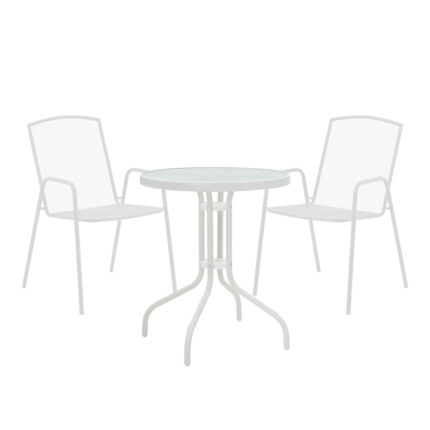 Watson-Pomedon pakoworld dining set 3pcs metal in white shade