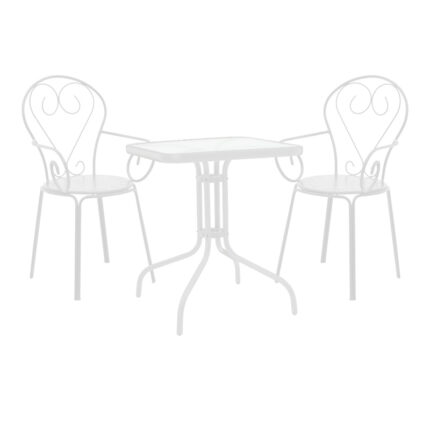Watson-Monasty pakoworld dining set 3pcs metal in white shade 70x70x70cm