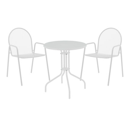 Vergo-Tarete pakoworld dining set 3pcs metal in white shade
