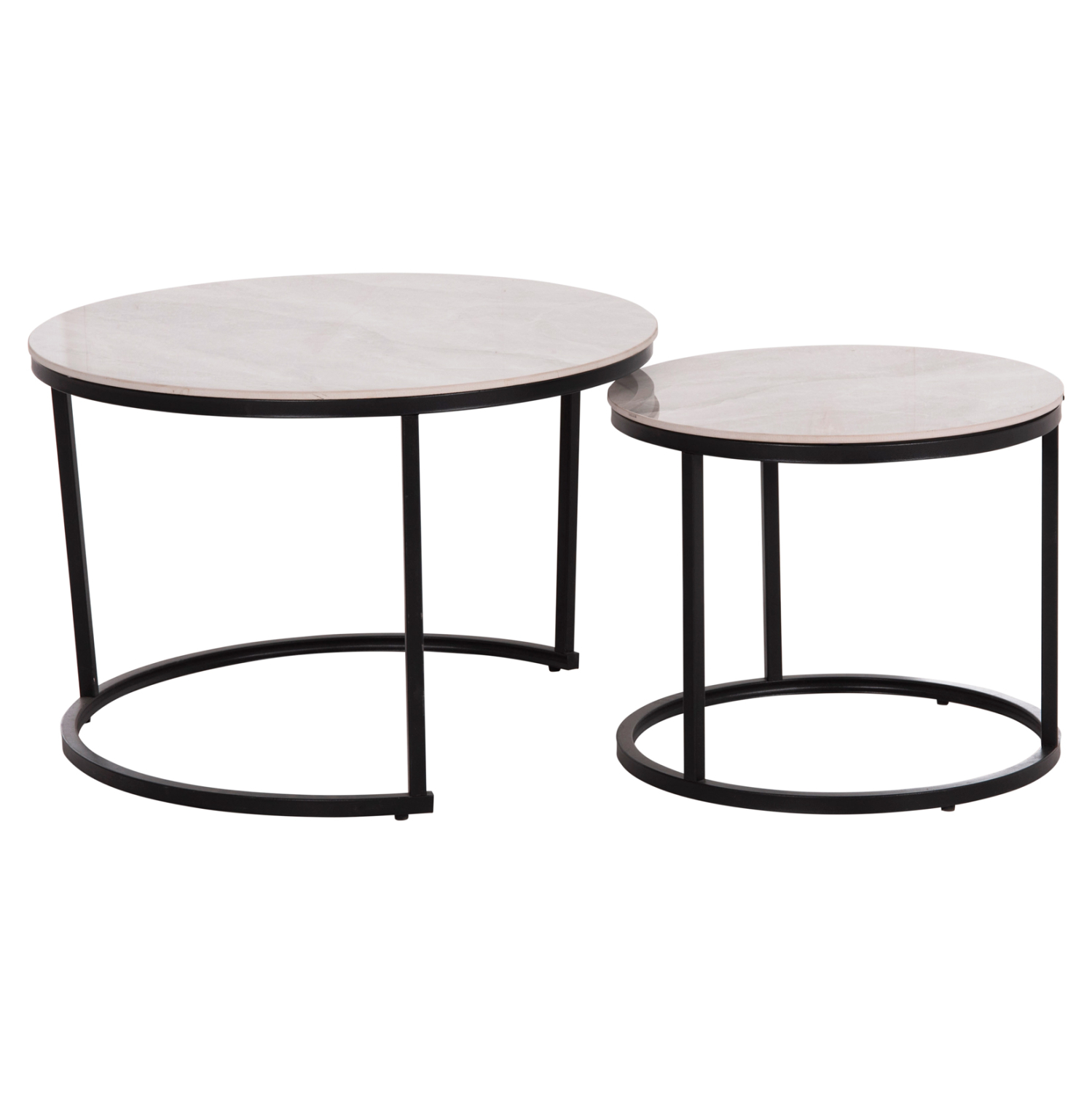 COFFEE TABLES 2PCS SET TALOS HM18140.01 WHITE MARBLE LOOK CERAMIC TOP
