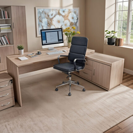 Professional reversible work corner desk Armadi pakoworld sonoma-white 200x90x75cm