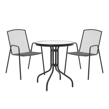 Watson-Pomedon pakoworld dining set 3pcs metal in black shade