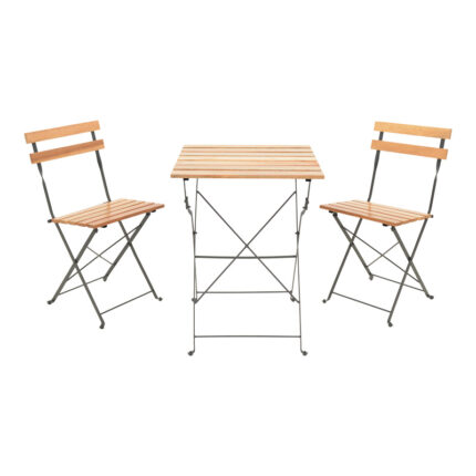 Dining table Pometia pakoworld set of 3 pieces wood-metal