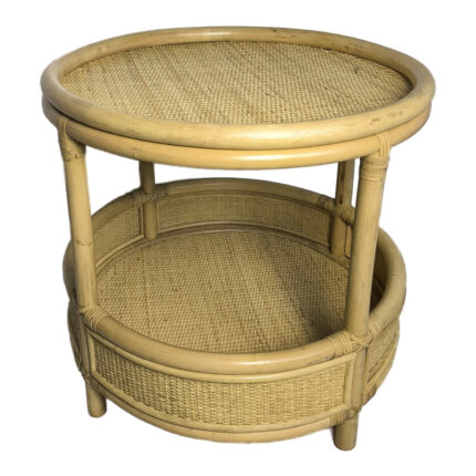 Moody side table pakoworld pe rattan in natural color D55x51cm