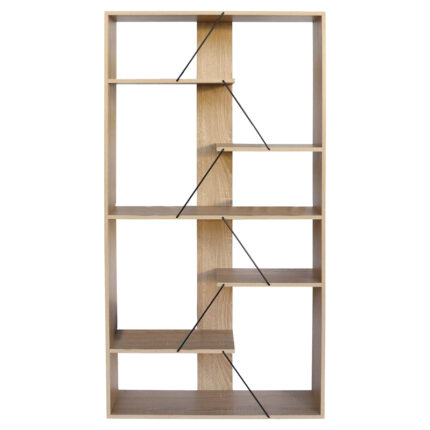 Bookcase Tars pakoworld oak-black 84x25.5x154.5cm