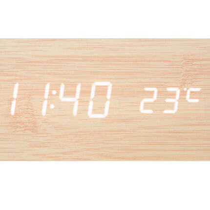 Table clock Gamiel pakoworld natural color mdf 15x4x7cm