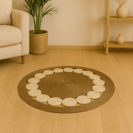 Carpet Opronzo Inart natural rope D100x2cm