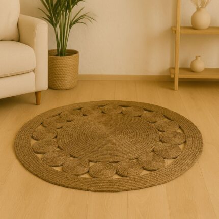 Carpet Lopzerc Inart natural rope D100x2cm