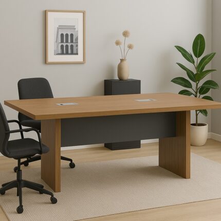 Professional conference table Oscar pakoworld walnut-anthracite 200x100x76cm