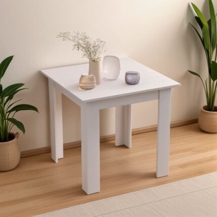 Table Manka I pakoworld in white color 80x80x77cm
