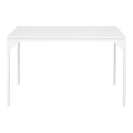 Chan pakoworld melamine table in white shade and white metal leg 120x75x75cm