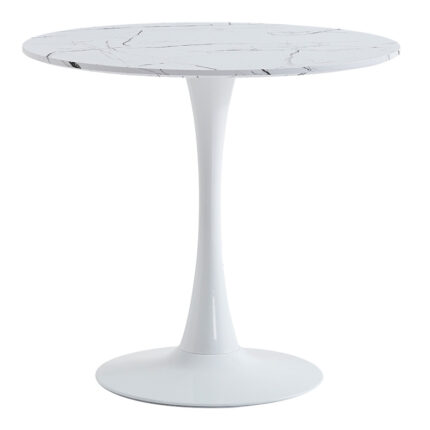 Dining table Balou II pakoworld MDF in marble white color D80x75cm