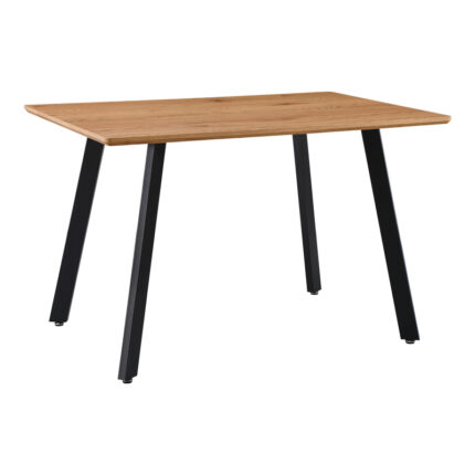 Dining table Toafel pakoworld MDF in natural color with black metal legs 120x80x75cm