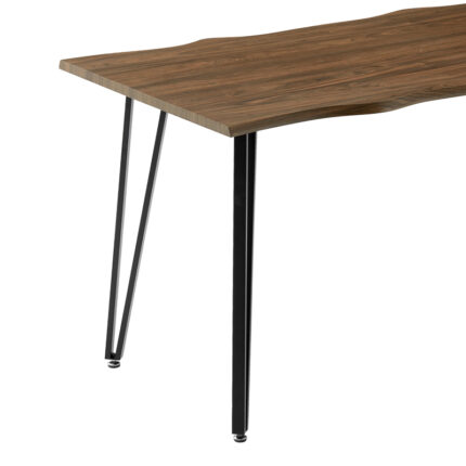 Dining table Izzac pakoworldwith MDF surface in walnut- black metal legs 140x80x76 cm