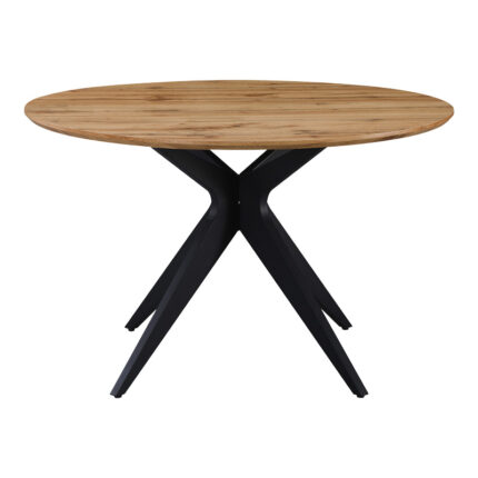 Toda pakoworld mdf table in sonoma shade with black metal legs Φ120x75cm