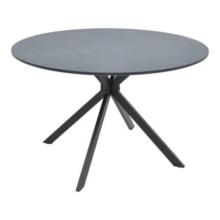 Table Xuson pakoworld dark grey color top-black metal legs D120x75cm