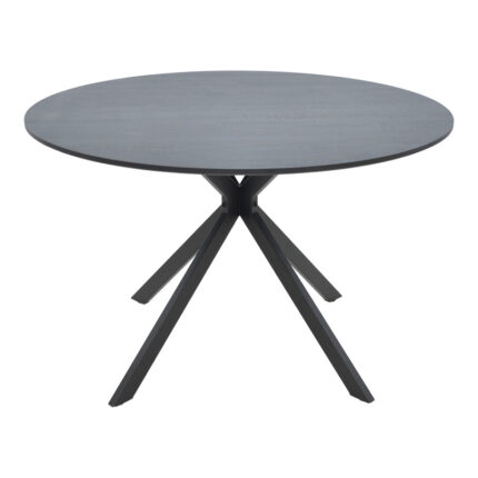 Table Xuson pakoworld dark grey color top-black metal legs D120x75cm
