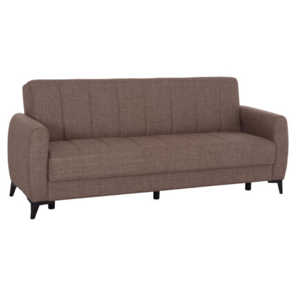 SOFA-BED 3-SEATER WITH STORAGE SPACE NIKKO HM3292.02 BROWN FABRIC 209x76x83Hcm.