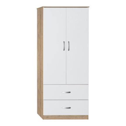 Zelia pakoworld two-leaf wardrobe with 2 drawers white-oak color 79x42x180cm