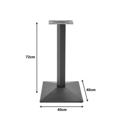 Ova I pakoworld metal table base in black shade 40x40x72cm
