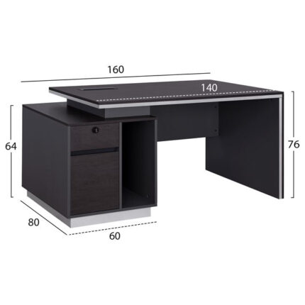 Professional Office with left closet Rosewood HM2113L 180x80x76cm
