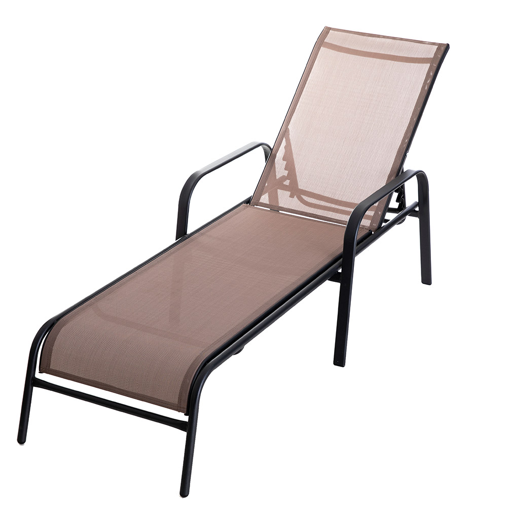 TETIAROA Sunbed Brown Metal/Fabric 185x65x33cm cyprus